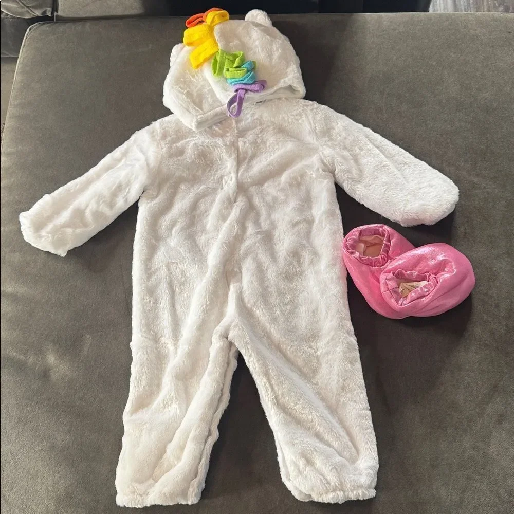 Unicorn Infant Toddler Costume Halloween White & Pink Size 12-24 Months *READ